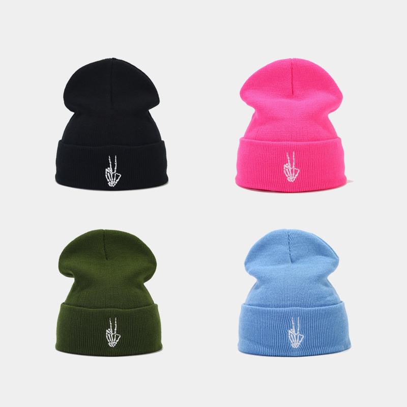 Skull Embroidered Knit Hat For Men Women Fall Winter Fashion Beanie With Sun Protection And Warmth