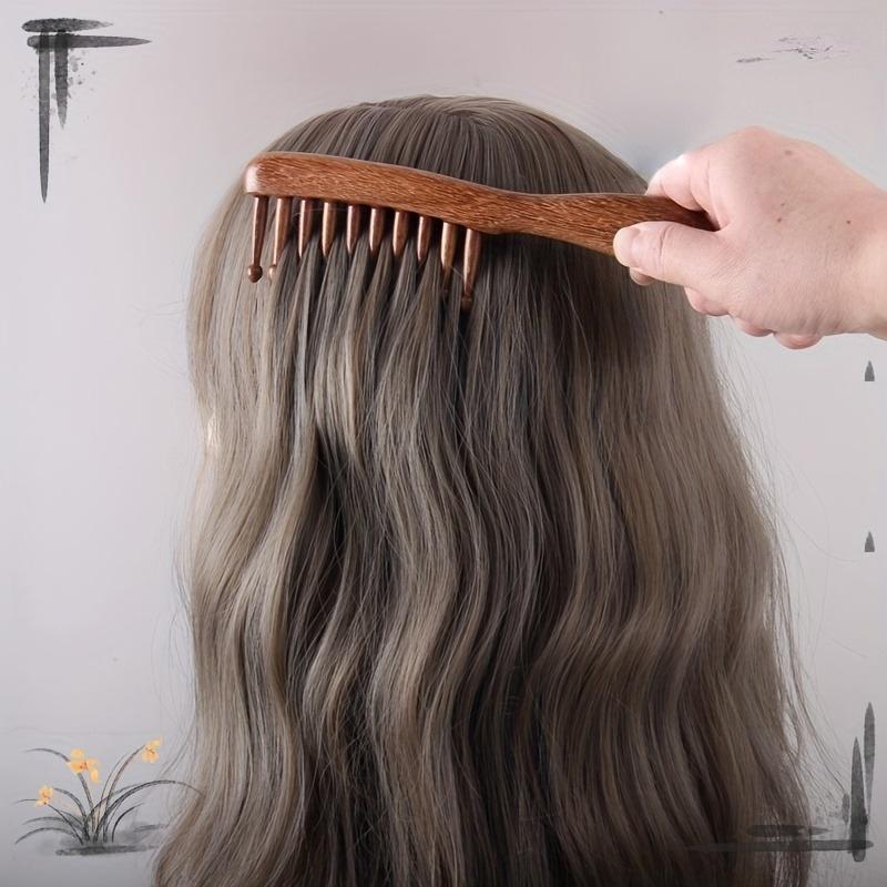 [Wooden Hair Comb] Wooden Wide-Tooth Hair Comb | Scalp Massaging & Detangling, Healthy Hair Care with Smooth Polished Finish, Minimalist Design