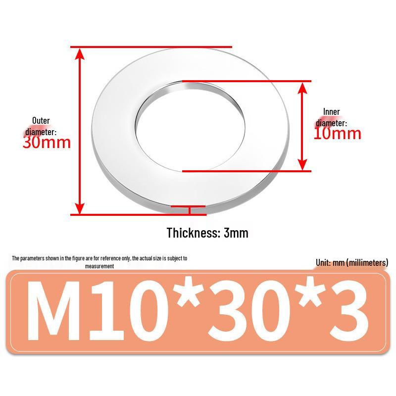 Jin Juntai Thick & Thin Stainless Steel Flat Washer, Round M10-M36