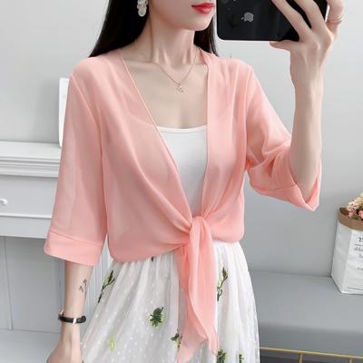 Women's 2026 Chiffon Cardigan - Summer Sun Protection, Breathable Camisole Outerwear, Air Conditioning Thin Jacket