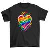 Pride_44 T-Shirt Mens Womens Tees Top - Wear Your Colors with Pride! Rainbow Heart Design, Funny and