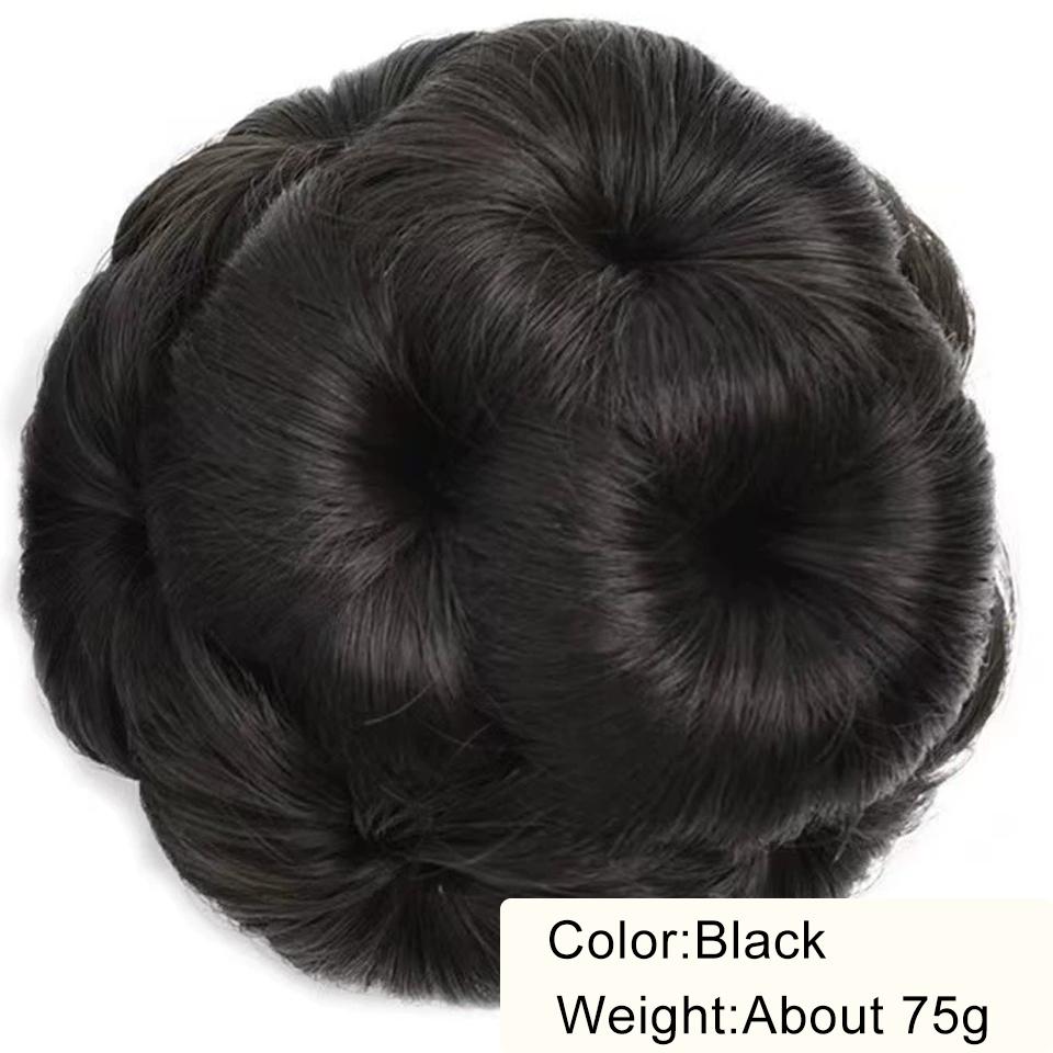 Synthetic Hair Bun Chignon Diamond Clip On Pad Updo Round Flower Donut Shape Stylish Hairpiece for Party Wedding Quick Hairstyle