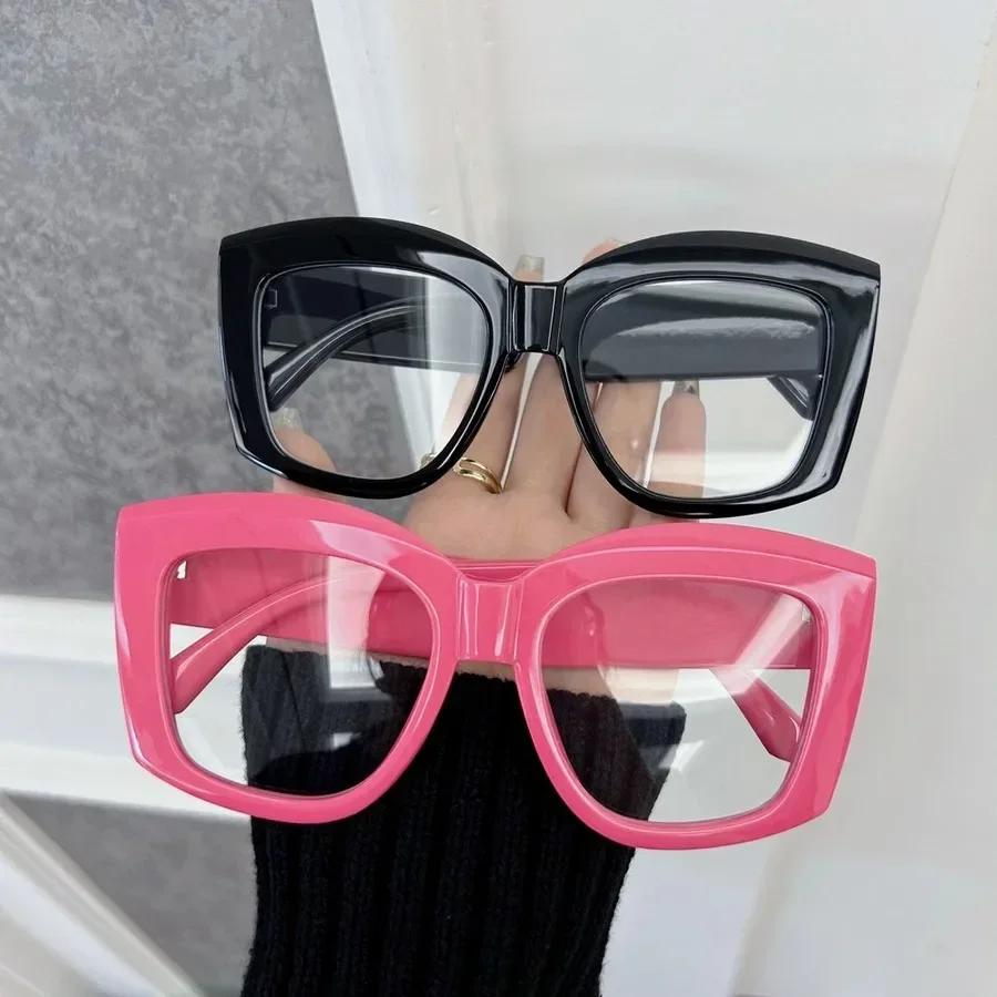 Square Anti Blue Light Eyewear Stylish Retro Classic Female Male Computer Gaming Eye Protection Plain Spectacles