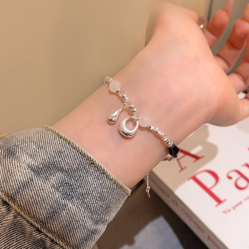 Сломанный серебряный овальный браслет-капля воды женский браслет мода личность рука