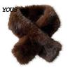 Daily Commute Cold Protection Plush Cross Scarf, Stylish Faux Fur Winter Neck Warmer, Soft Warm Wrap for Coat Double-Sided Thermal Elegant Scarf