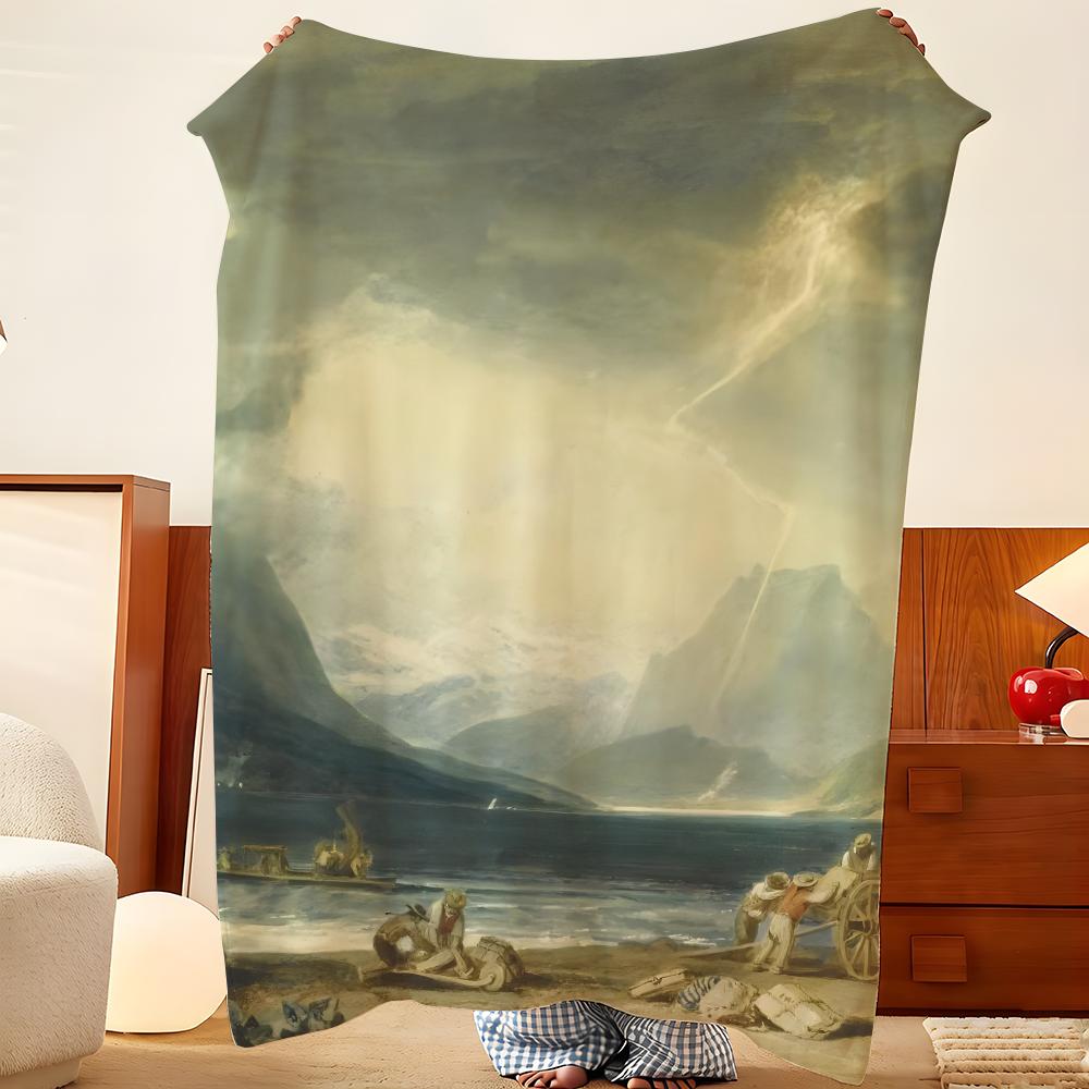 Artist Joseph Mallord William T-Turner Throw Flannel Throw Blanket, Lightweight Cozy, Durable Washable Cute Cool