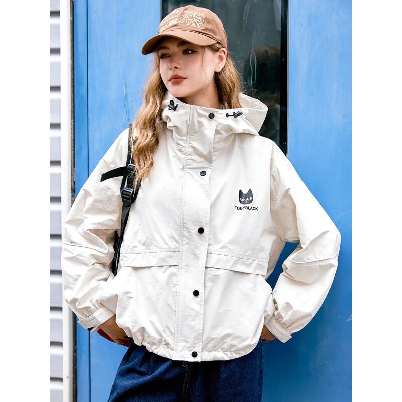 A02 Women's Autumn Loose Hooded Printed Jacket