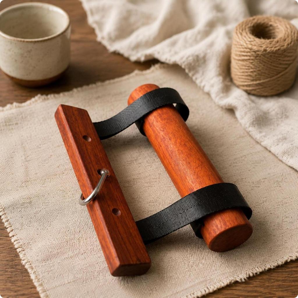 Wooden Rolling Bar Hand Gripper Exercise Device Wrist