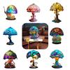 Colorful Resin Flower Mushroom Table Lamp Home Bedroom Decoration Powered Usb