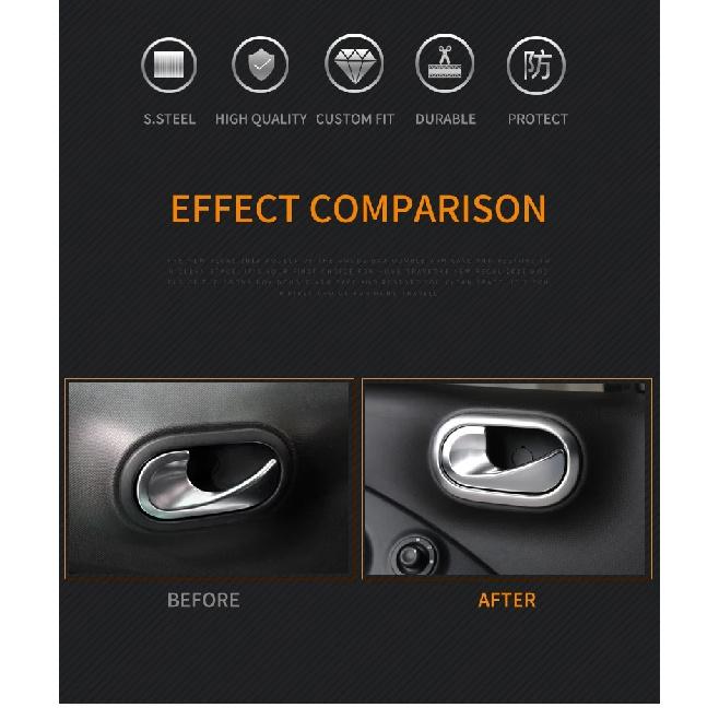 Car Door Handle Cover Trim Stainless Steel Interior Mouldings Stickers For Smart 453 Fortwo Forfour Car Styling Decoration