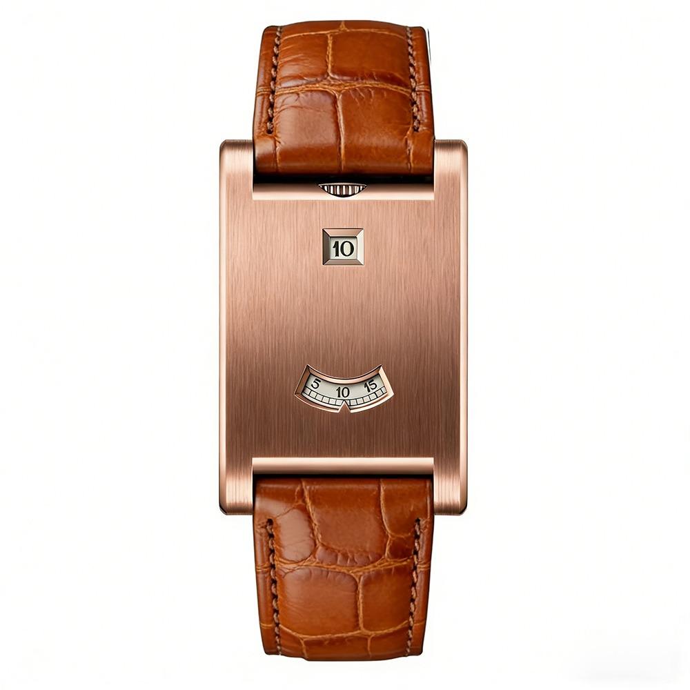 Leather Strap Square Wristwatch Alloy Case Business Watch New Men's Wristwatch  Daily Wear