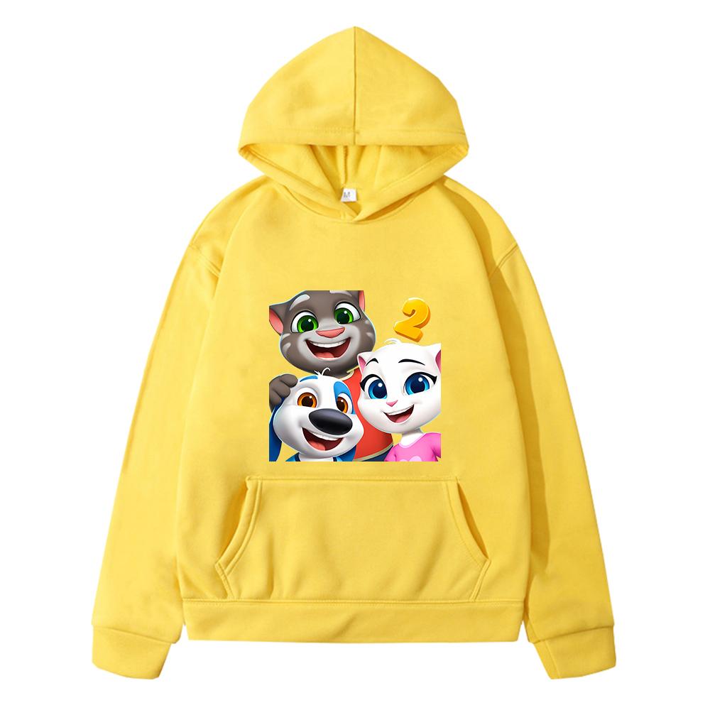 Christma Kawaii hoodies Talking tom cat print anime hoodie boys pullover Fleece sweatshirt jacket kids clothes girl y2k sudadera