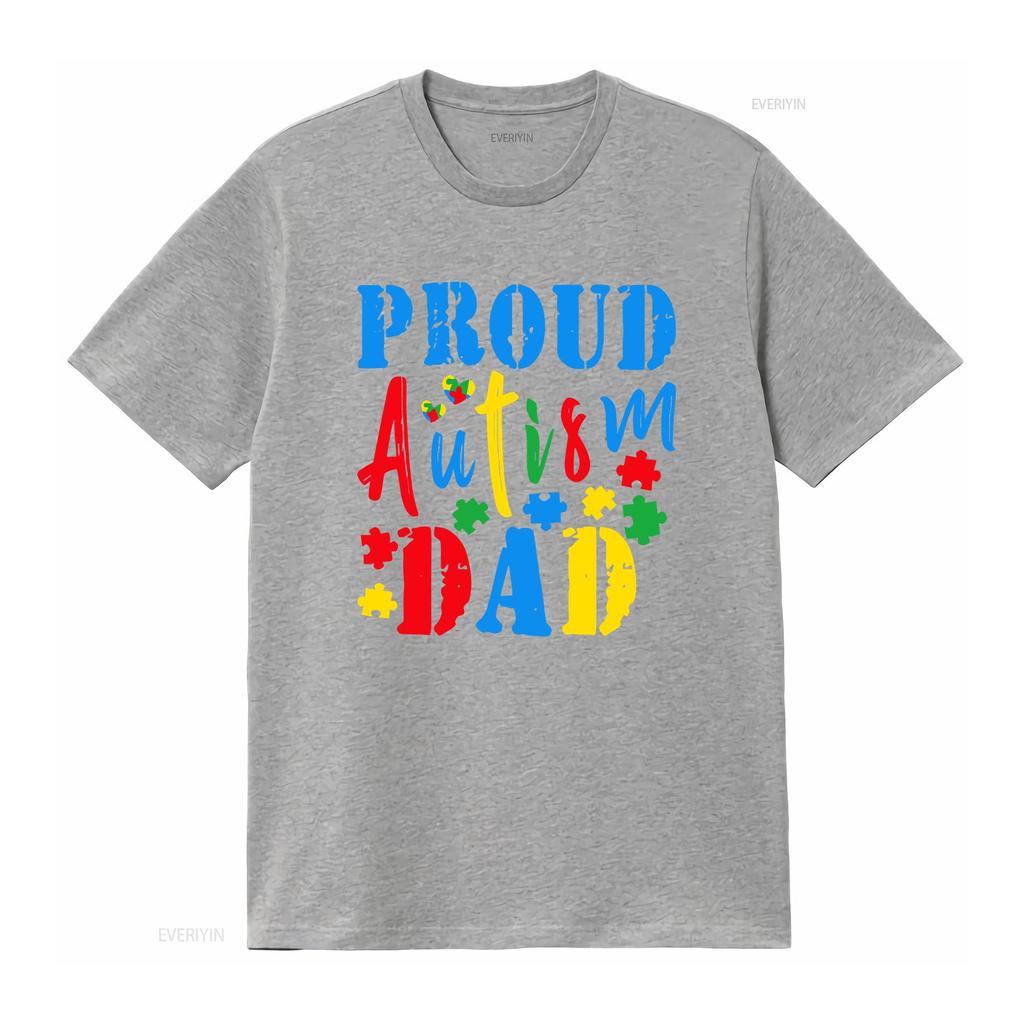Proud Autism Awareness Fathers Day T Shirt Top Ad Vintage Breathable Slightly Stylish Casual Streetwear Graphic Fashion
