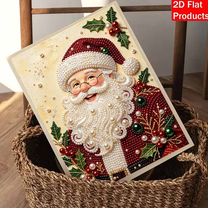 Weihnachts-Perlenmalerei-Set Handgemachtes DIY Weihnachtsmann Stechpalme Heimdekoration Malerei