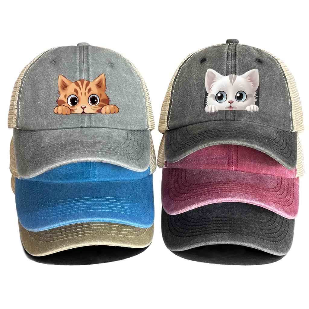Lovely Cat Snapback Baseball Hat Cute Animals Hats For Woman Breathable Unisex Adjustable Baseball Cap Perfect For Street Style