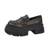 Platform British style small leather shoes women's spring 2025 new women's shoes black versatile loafers one-pedal single shoes