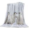 Custom Blanket Home Textile Penguin Cartoon Background Feet Flannel Weighted Blanket Warm Soft Throw Sofa Bed Travel Blankets