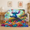 Cute S-Stitch Cartoon Soft Flannel Throw Blanket,Cozy Blanket for Bed,Couch,Sofa,Bedroom,Living Room,Travel,Picnic kids Camping