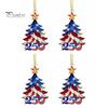 Lightweight Acrylic Car Rearview Mirror Decor 250 Anniversary USA Christmas Ornament, America Years Patriotic Tree Celebration Gift Decoration,
