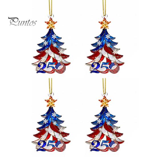 Lightweight Acrylic Car Rearview Mirror Decor 250 Anniversary USA Christmas Ornament, America Years Patriotic Tree Celebration Gift Decoration,