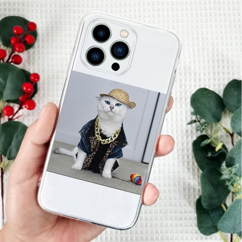 Coole Mode-Katzen-Telefonhülle für iPhone 14 13 11 12 Pro Max Mini 6 7 8 Plus X XR XS SE 2020 Transparente Abdeckung