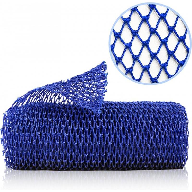 

African mesh sponge for bath and shower, gentle, deep exfoliation with a rich lather suitable for all skin types синій