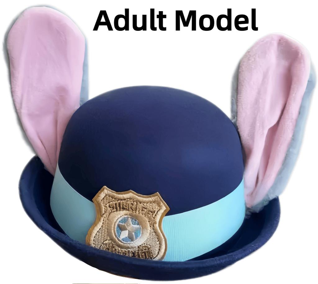 Zootopia Bendable Bunny Ear Sheriff Hat Judy Movie Cosplay Costume Accessory Party Anime Rabbit Cute Police Officer Headwear