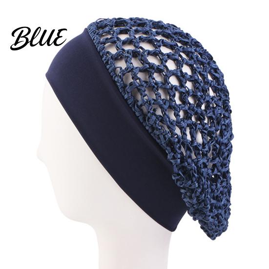 Crochet Hair Net Mesh Bonnet for Women, Breathable Polyester Sleeping Cap with Wide Anti Frizz Elastic Band, Lightweight Cove Wig Styling And