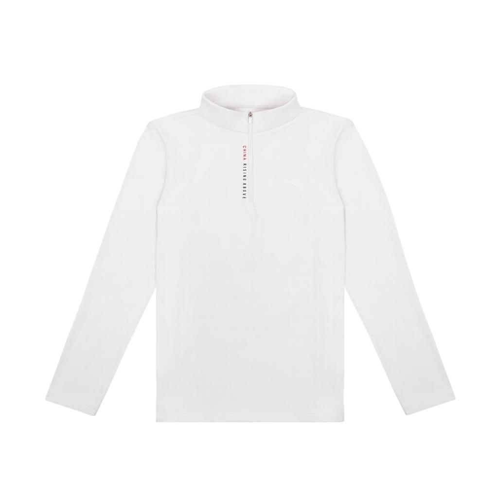 Anta Business Casual Sports Fashion Comfortable Lightweight Versatile Long Sleeve T-Shirt Half Open Collar Light Warm Fleece Knit 152547402RN-1