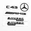 Lettere Logo C43 Nere in ABS 3D Badge BITURBO 4MATIC Adesivo Stella Posteriore Auto Bagagliaio Emblema AMG Mercedes Benz AMG W205 W206 C205