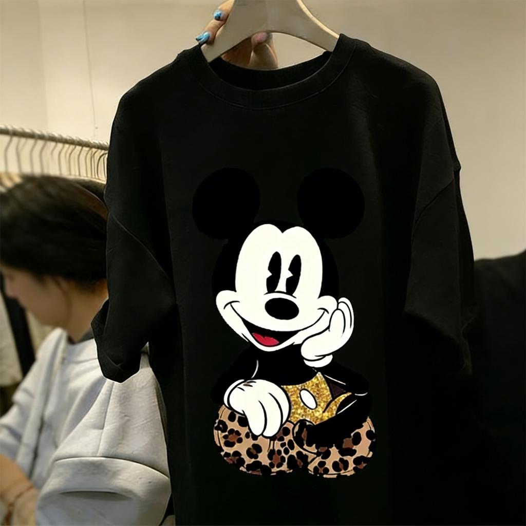 Mickey Minnie Graphic T Shirt Women Man 2026 Summer Vintage Cartoon Print Casual Short Sleeve Tee Streetwear Disney Couple Tops