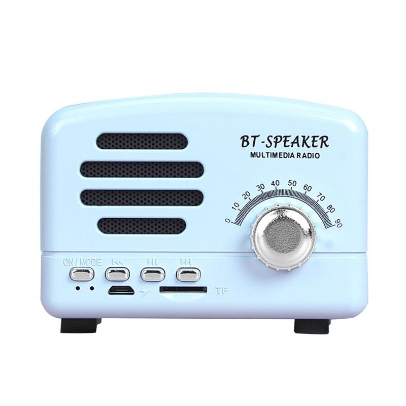 Outdoor Portable Wireless Vintage Stereo Speaker with 1200mAh Capacity Battery Long Battery Life FM Radio TF Card Player