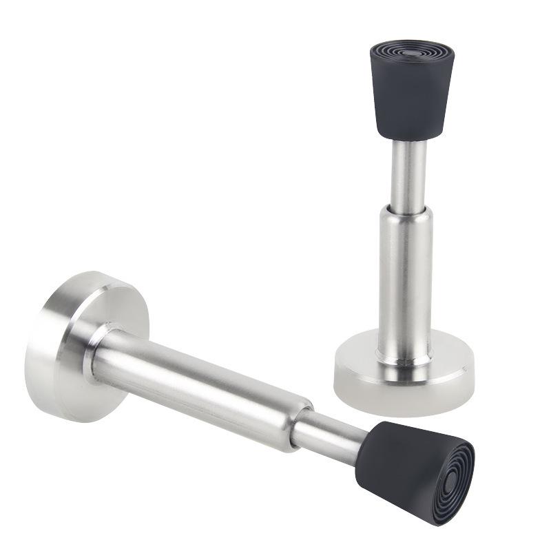 Wall-Mounted Stainless Steel Hydraulic Door Stop with Silent Rubber Buffer and Anti-Collision Bumper