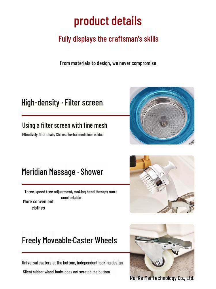 CNC Constant Temperature Shampoo Basin with Integrated Storage Tank and Steaming Hair Care Device