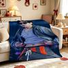 Cool Leather Jacket Peace Sign Portrait Flannel Printed Blanket Comfortable Skinfriendly Throw Blanket For Living Room Air Conditioner Room Home Decor