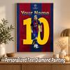 Lionel Messi Custom Name Text 5D Diamond Painting Kit DIY Full Drill Diamond Art Decoration