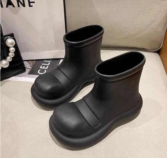 Fashion Faionable Women's Ort Rain Boots Thi Bot Outdoor Wear Waterproof Non-Slip Spring Autumn Low Cut Booties PVC Material
