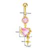 Heart-Shaped Water Drop Navel Ring - Trendy European & American Style