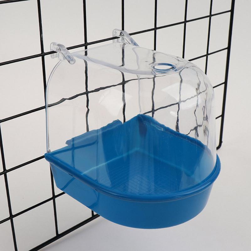 Bird Bath Tub Clean Feather Bath House Bird Cage Accessories Transparent Plastic Bird Box