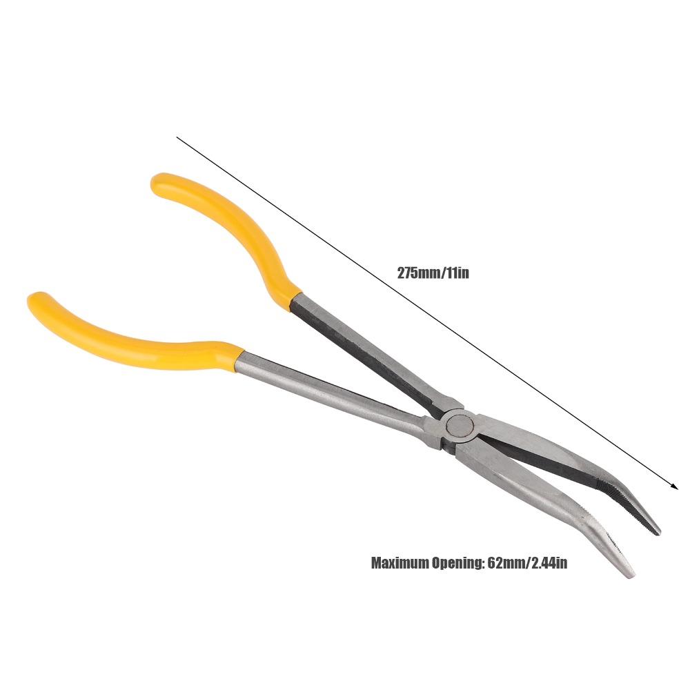 11 Inch Long Reach Pliers Curved Needle Nose Repairing Tools Convenient Needle Nose Pliers Crafts