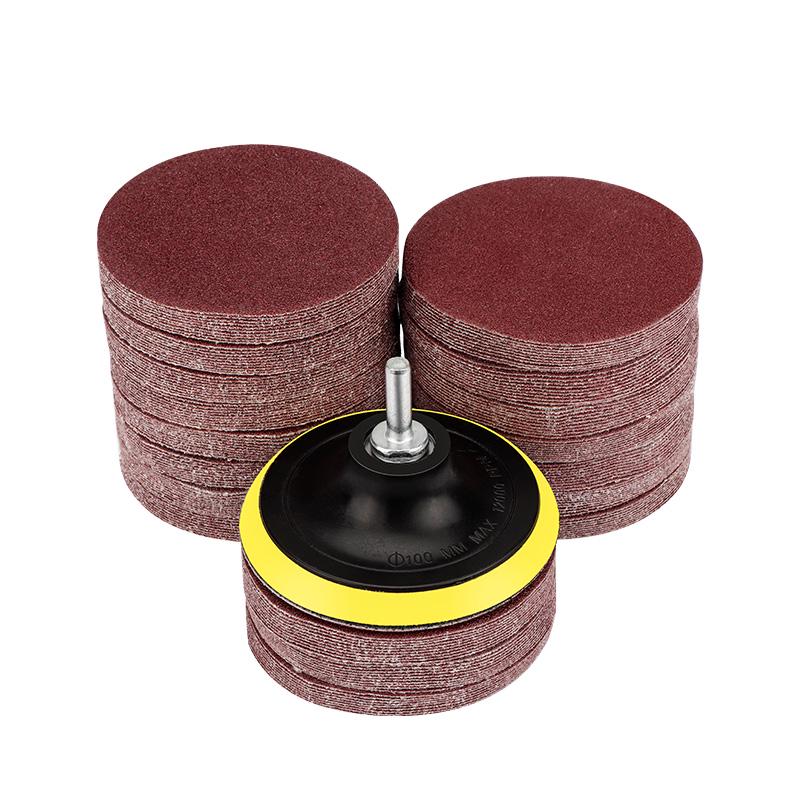 4-Inch Self-Adhesive Flocking Sandpaper Discs for Electric Drill & Angle Grinder – 100mm Polishing & Woodworking Tool.