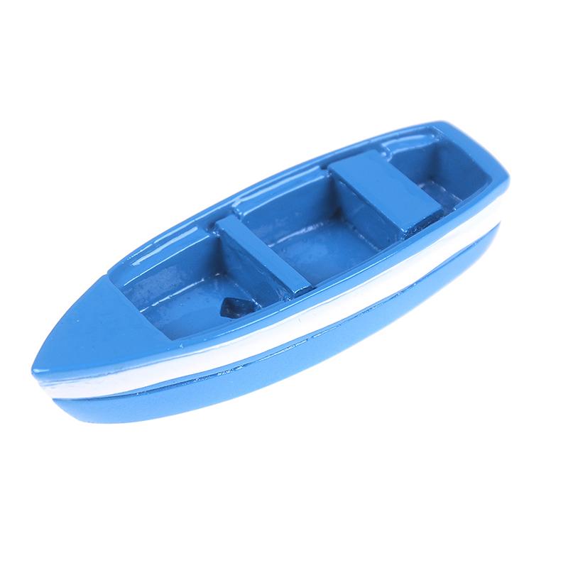 Resin Mini Boat Decoration Statues Home Landscape Exquisite Creative Blue