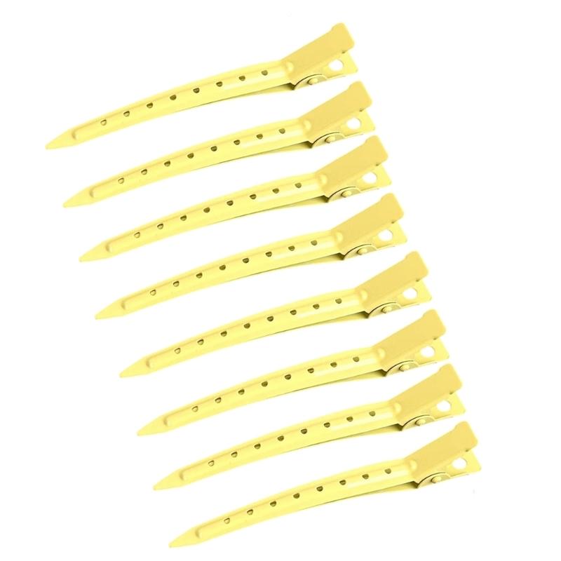 Pack Of 8 No Trace Hair Clip For Women Hair Styling Professional Salon Use Bright Color