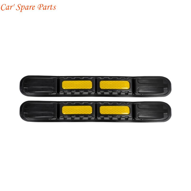 Y4UA 1 Pair Automotive Adhesive Reflective Bumper Guard Tape Anti Collision Strips