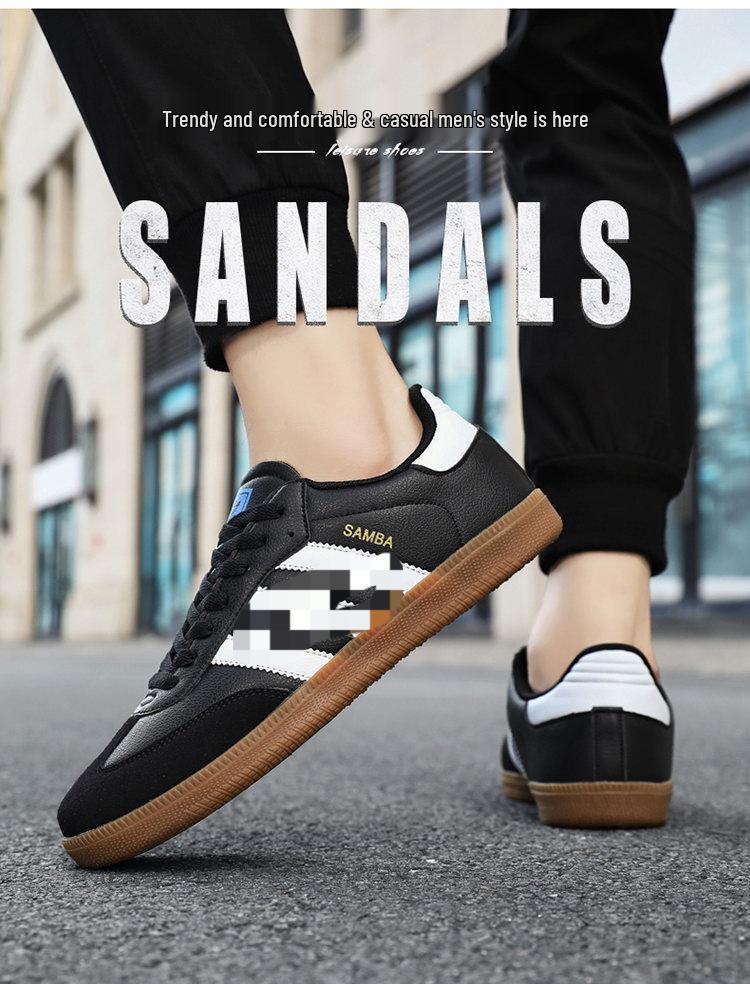 De Xun Pánské a dámské všestranné ležérní tenisky s plochou podrážkou Forrest Gump - Pár styl s designem tří pruhů Samba