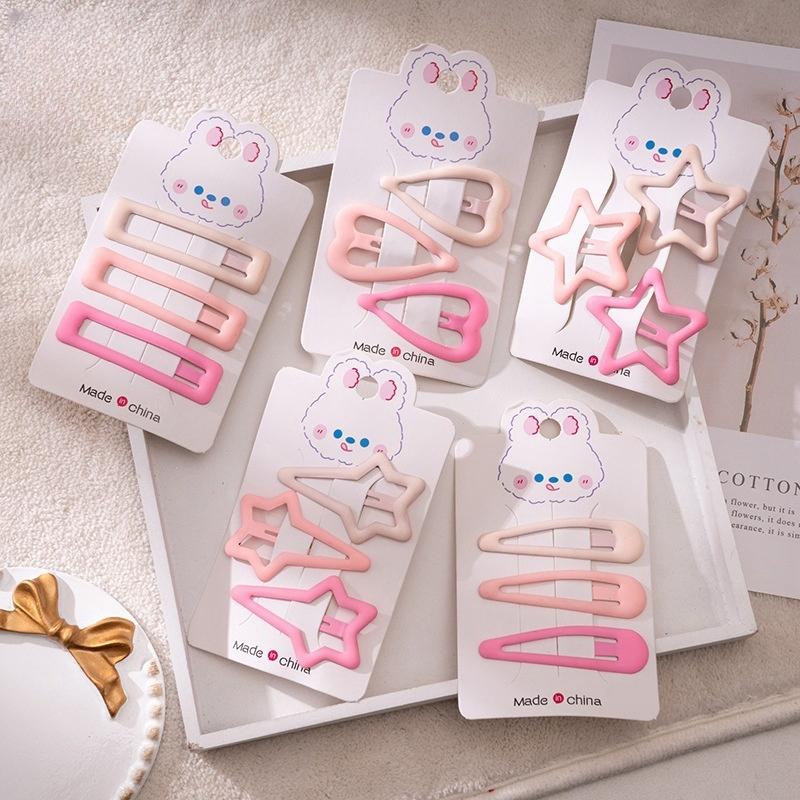 

3pcs/set Frosted Star BB Hair Clips Metal Candy Color Hair Accessories Mini Hairpins Women Girl Side Clip Pentagram Hairpin