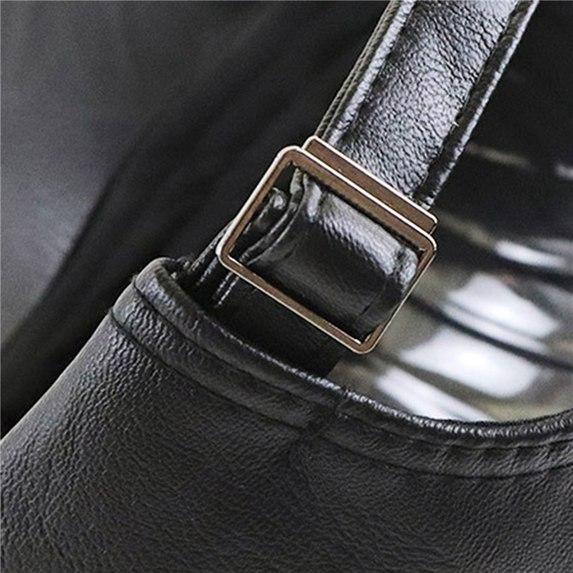 Men's Casual Leather Baseball Cap with Plus Velvet Lining for Autumn and Winter