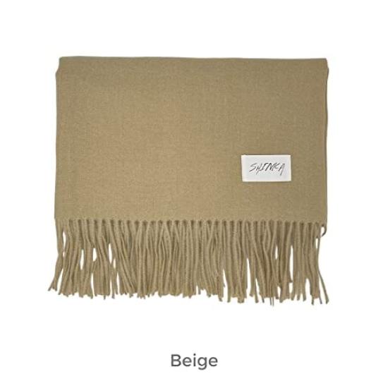 16 Culori SHINKA Amestec Cașmir Pufos Simplu Solid Atingere Cașmir Stola/Eșarfă Disponibilă, Mare, Franjurată, Cașmir, Pentru Femei, Simplu, Iarnă,