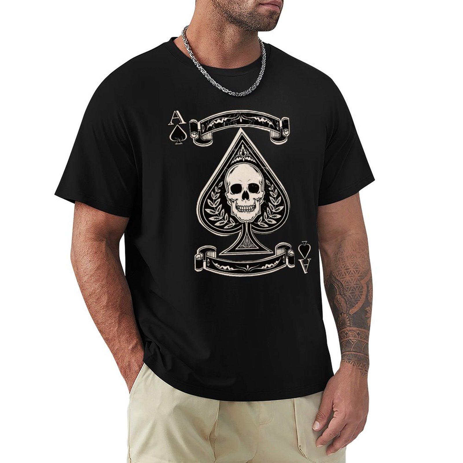 

Ace of Spades Skull Heavy Metal Gothic Rock Lover Biker Gift TShirt oversizeds plain men t shirts 4XL