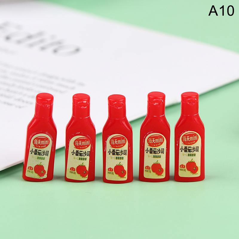 5Pcs Miniature Dollhouse Kitchen Condiment Oil Vinegar Soy Sauce Detergent Model For Dollhouse Accessories Decoration
